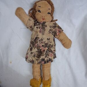 Floral Fabric Doll with Yellow Shoes